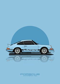 Voiture d'art PORSCHE CARRERA RS Sky
