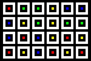 Verschachtelt | Mittig | 06x04 | N=02 | Random #04 | RGBY