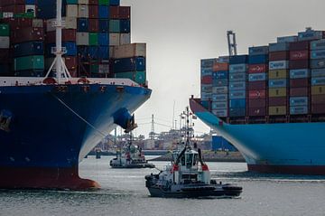 Tuggers and container giants by Jan Georg Meijer