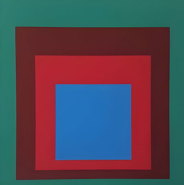 Josef Albers - Hommage an das Quadrat, braun, grün, rot, blau. Hohe Auflösung von Vivanne