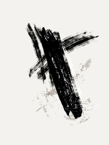 Abstrait moderne avec de grands coups de pinceau noirs