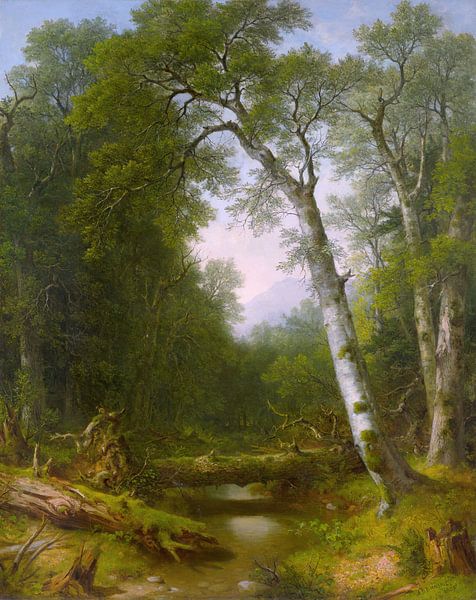 Asher Brown Durand,Een kreek in het bos van finemasterpiece