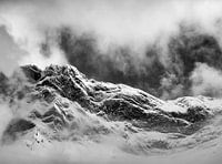 Cloudy snow peak. 