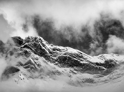 Cloudy snow peak. 