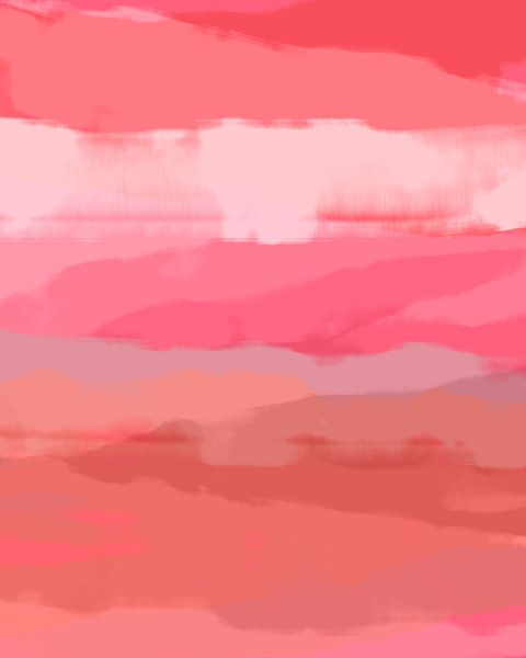 Colorful home. Abstract landscape painting in pink, terracotta, purple, red by Dina Dankers
