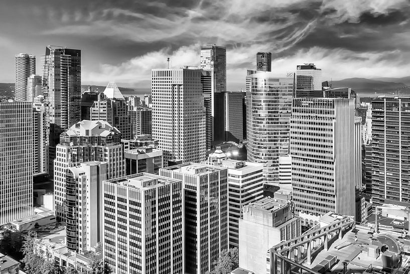 Aussicht vom Vancouver Lookout | Monochrom von Melanie Viola