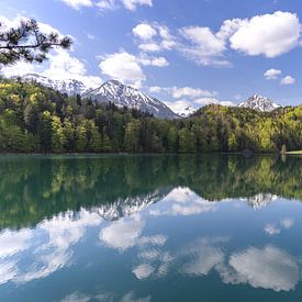 Alatsee in de magie van de lente - spiegel van wolken, dans van kleuren van Walter G. Allgöwer