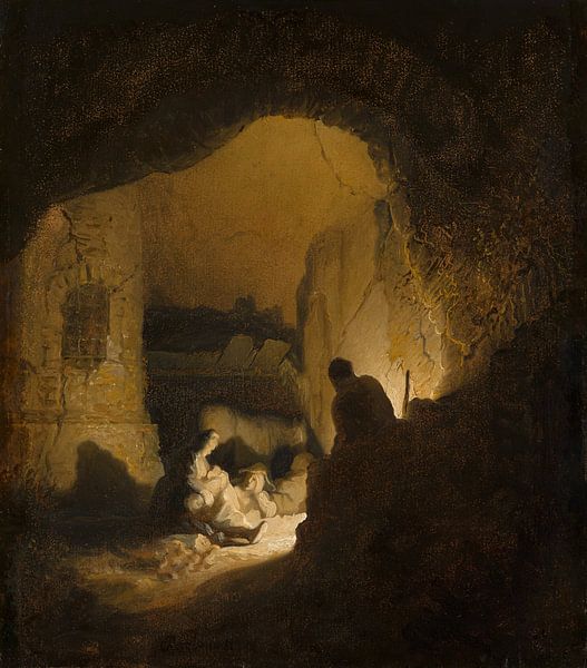 Rastende Reisende (Rast auf dem Flug nach Ägypten?), Rembrandt van Rijn von Rembrandt van Rijn