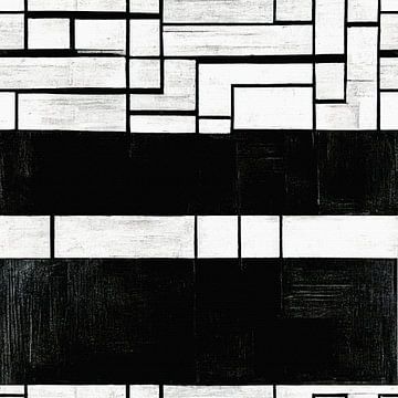 Schwarz-weißes Art-Deco-Muster #V von Whale & Sons
