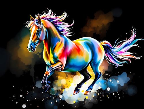 Paard in coloursplash