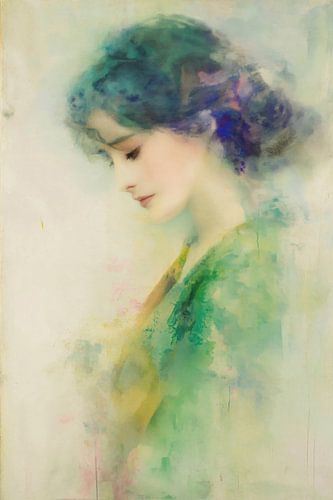 Portrait in soft watercolor tones no. 1