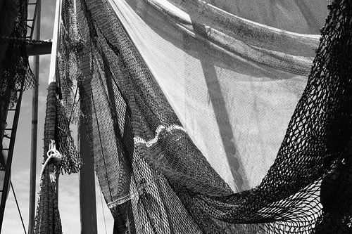 Fishing nets black and white by Inge Hogenbijl