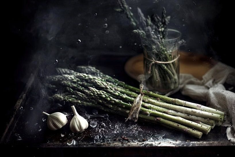 Nature morte aux asperges par Franka Poulain