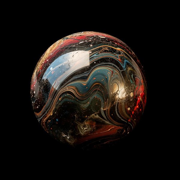Colourful marble red-black portrait by TheXclusive Art