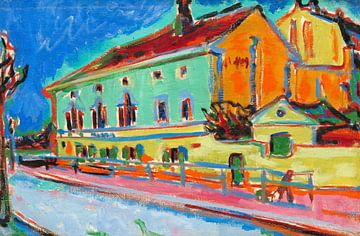 Tanzsaal Bellevue, Vorderseite (1909-1910) Gemälde von Ernst Ludwig Kirc von Studio POPPY