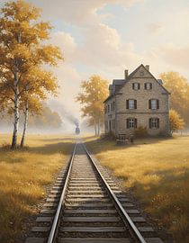 Tracks Toward the Elegant Stone House by Regan Frederick