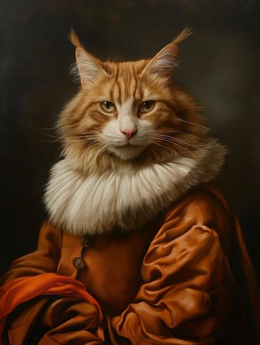 Katze in mittelalterlicher Kleidung