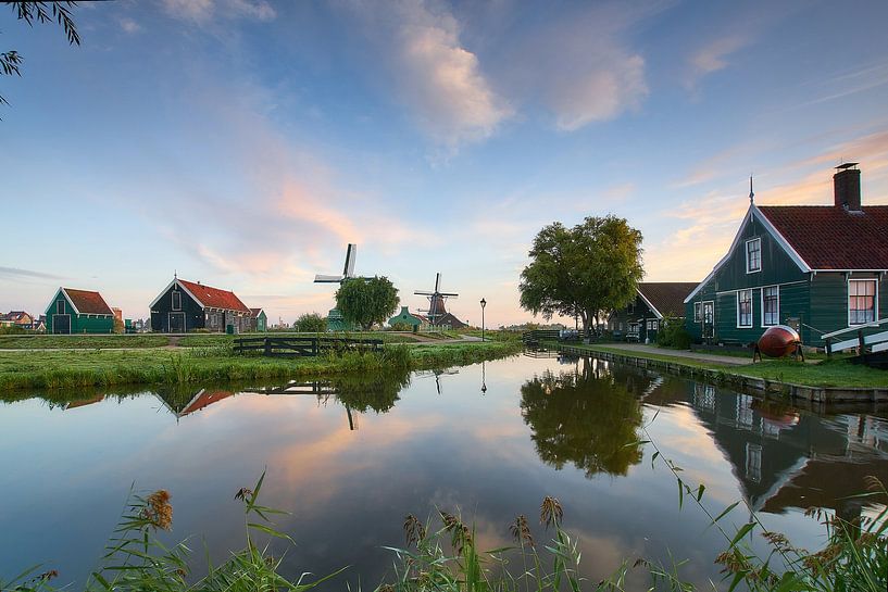 Zaanse Schans at sunrise - Restful Dutch landscape by Ad Jekel