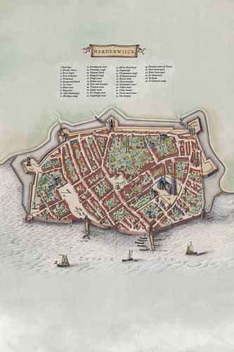 Karte von Harderwijk 17. Jahrhundert von Wiljan Slofstra