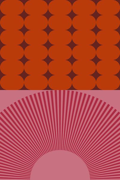 Retro kunst uit de jaren 70. Abstract geometrisch patroon nr. 2_9 van Dina Dankers