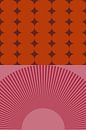Retro kunst uit de jaren 70. Abstract geometrisch patroon nr. 2_9 van Dina Dankers thumbnail