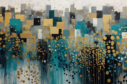 Abstract with blue and gold