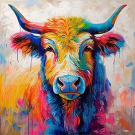 abstract farm cow by Gelissen Artworks