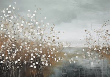 Bloemenveld: Little flowers by the sea neutral van Bianca ter Riet