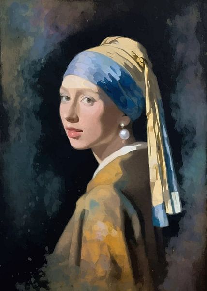 The Girl with a Pearl Earring Abstract Smoke by MIROKKU