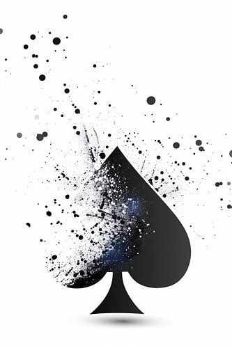 Abstract Schoppen Aas in Zwart-Witte Explosie