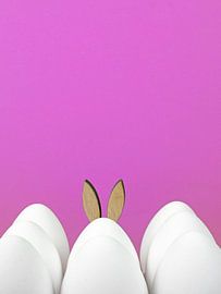 La cachette du lapin de Pâques en rose sur Katrin May