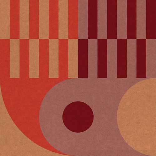 Abstracte geometrische vormen in retro kleuren II