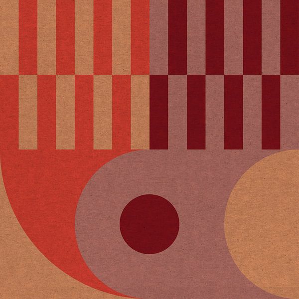 Abstrakte geometrische Formen in Retro-Farben II von Abstrakte minimalistische Kunst
