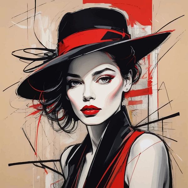 Peinture minimaliste d'une femme par MIROKKU