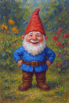 Garden gnome painting. by Gallery Hoppenbrouwers