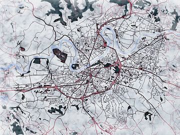 Kaart van Albi in de stijl 'White Winter' van Maporia