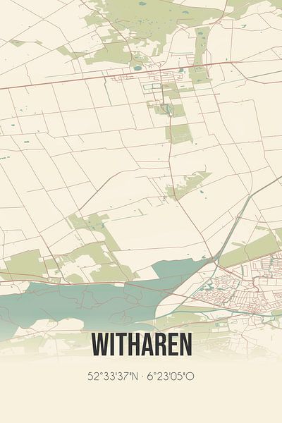 Carte ancienne de Witharen (Overijssel) par Affiches de lieux