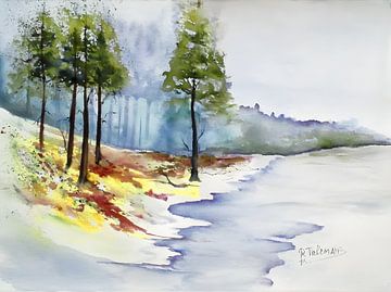 Boslandschap van Rita Tielemans Kunst