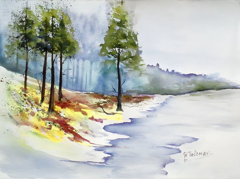Boslandschap van Rita Tielemans Kunst