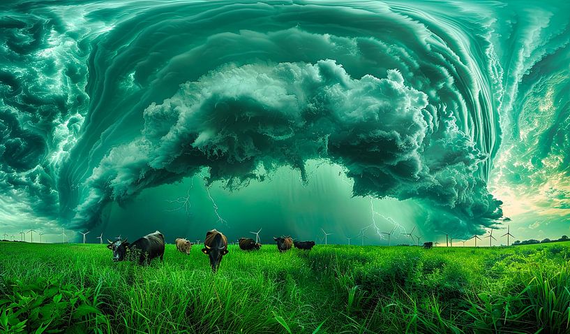 threatening skies over the meadow by Egon Zitter