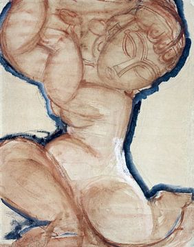 Amedeo Modigliani,Roze karyatid met een blauwe rand