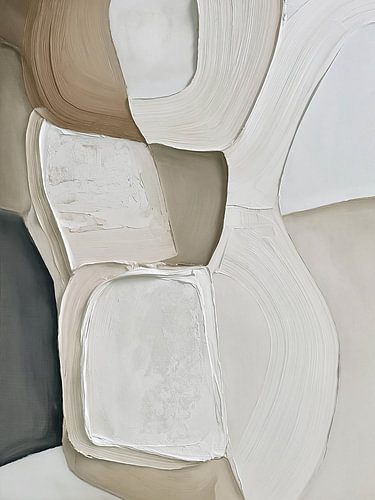 Beige und Weiß – Relief in organischen Formen