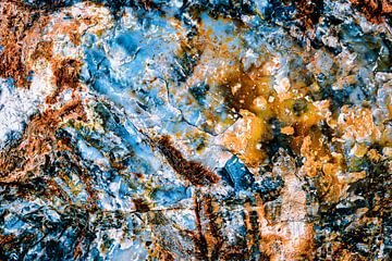 colorful crystals petrification of wood abstract by Dieter Walther