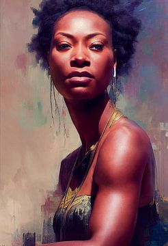 Portret van Okoye uit Black Panther van Maarten Knops
