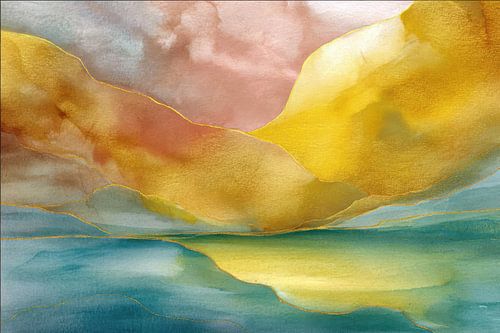 Peinture abstraite, paysage, couleurs douces sur Joriali Art abstrait