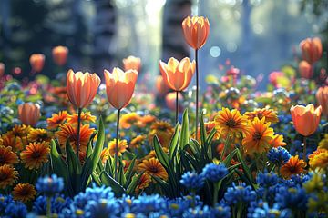 bloemen in de lente van Egon Zitter