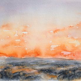 Glühender Himmel bei Sonnenaufgang 2 von Adriana Müller