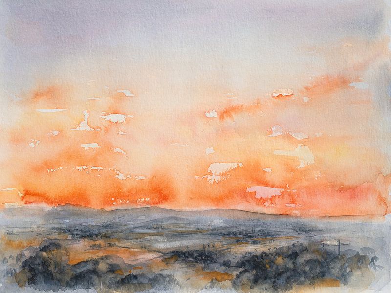 Glühender Himmel bei Sonnenaufgang 2 von Adriana Müller