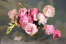 Still life Peonies by Willy Sengers