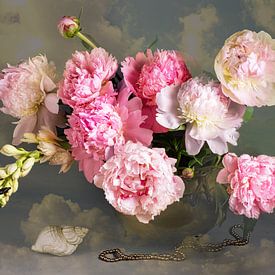 Still life Peonies by Willy Sengers